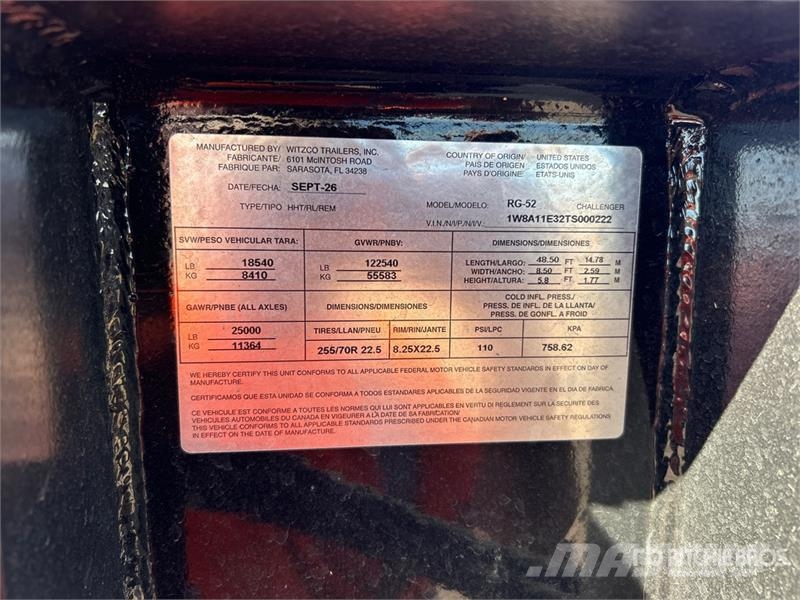 Witzco Challenger RG-52 平板拖车