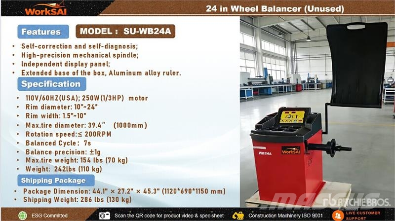  WorkSai SU-WB24A 24 in Wheel Balancer (Unused) مكونات أخرى