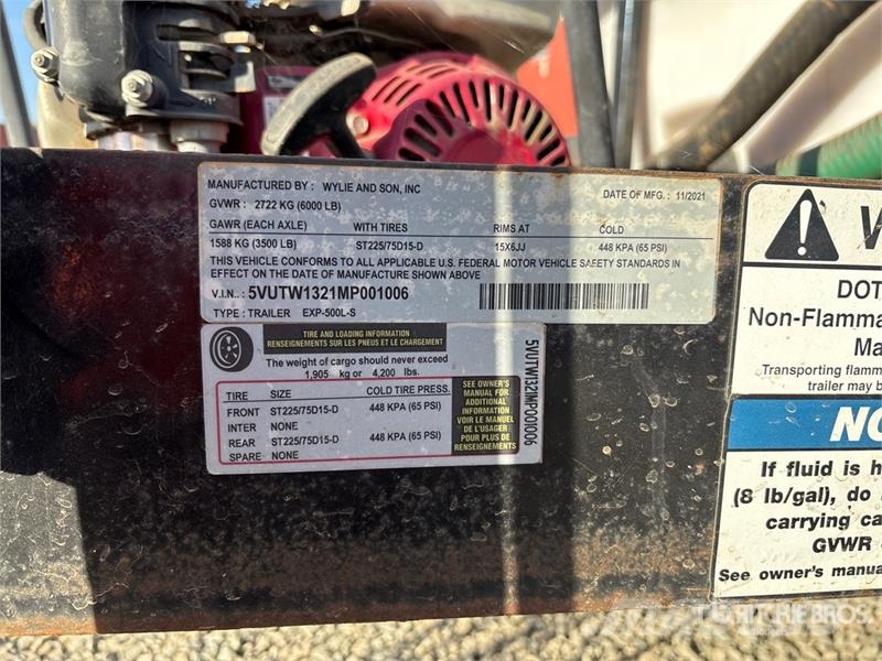 Wylie 500 Gallon 500 gal T/A Water Tank Trailer Citi