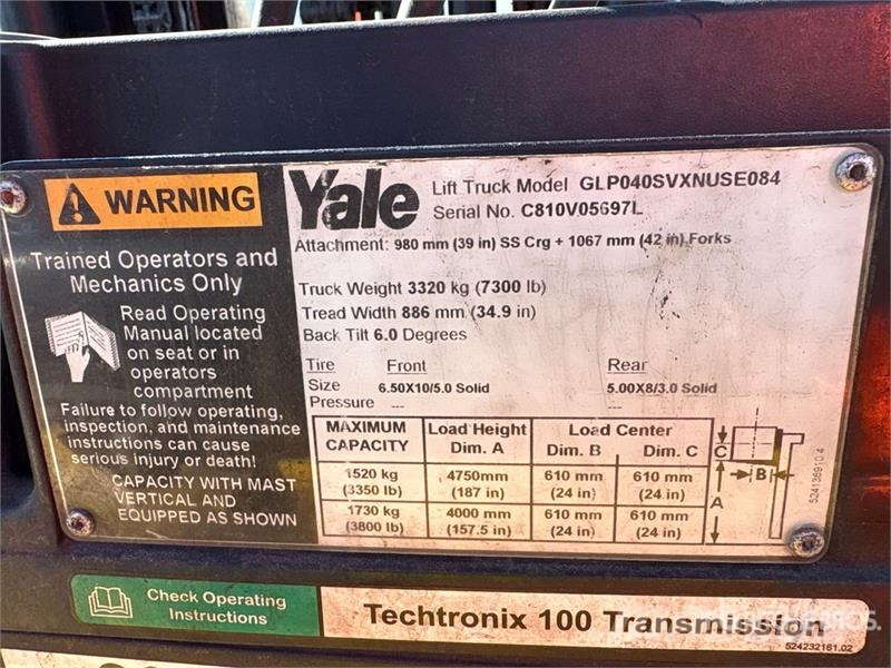 Yale 3800 lb Forklift Gaffeltrucker - Annet