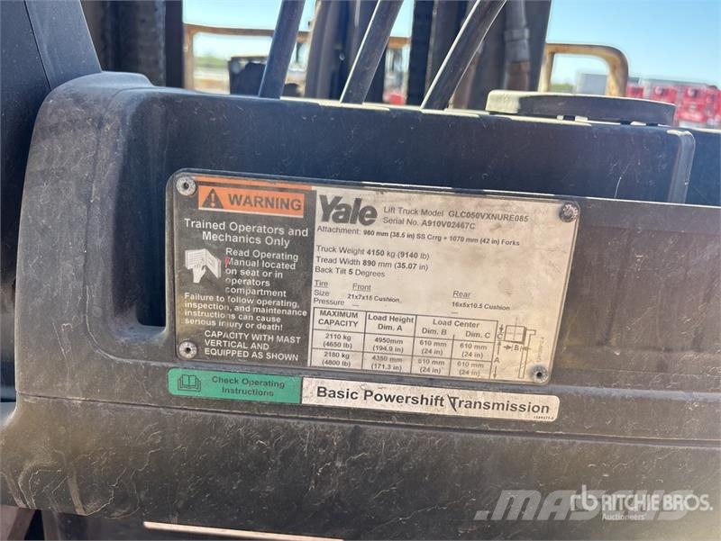 Yale GLC050VX 4800 lb Cushion Tire Forklift Kahveltõstukid - muud