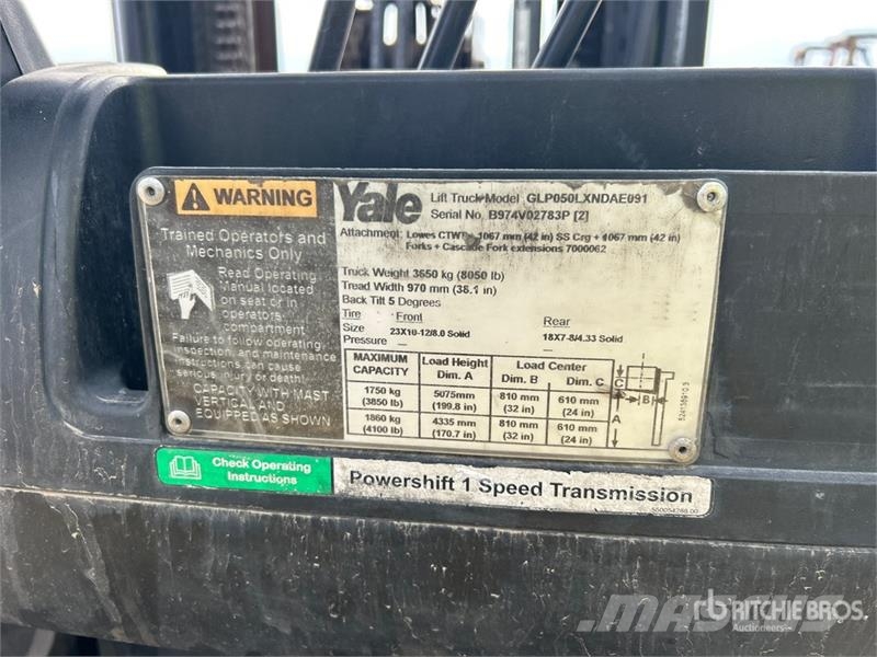 Yale GP050LX 4100 lb Pneumatic Tire Forklift 그 외 지게차