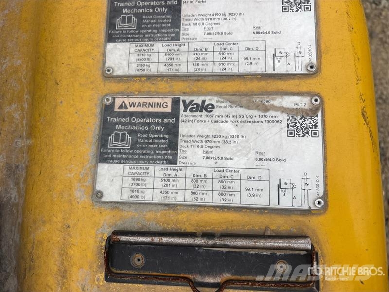 Yale GP050MX 4400 lb Pneumatic Tire Forklift Empilhadeiras - outros