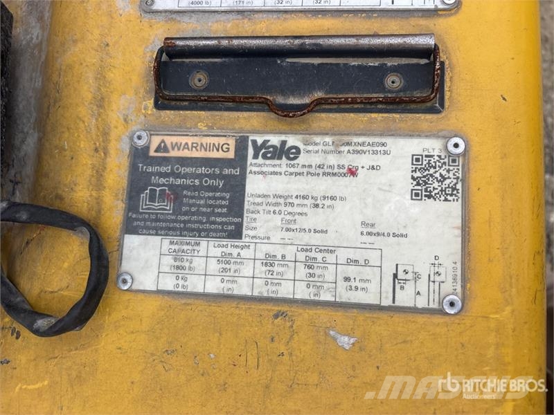 Yale GP050MX 4400 lb Pneumatic Tire Forklift Empilhadeiras - outros