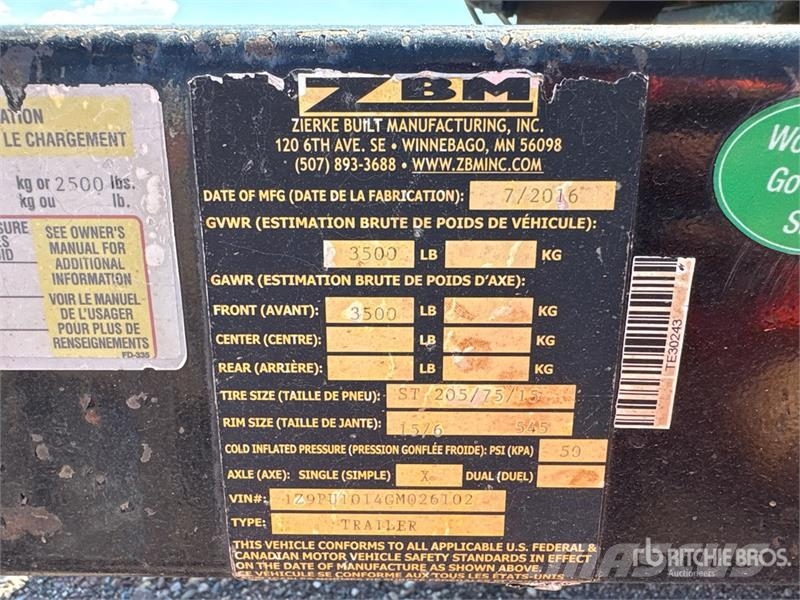  ZBM 7 ft S/A Utility Trailer مقطورات أخرى