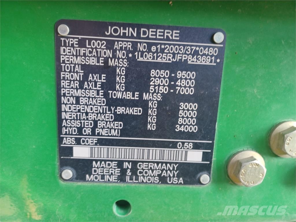 John Deere 6125 R Трактори