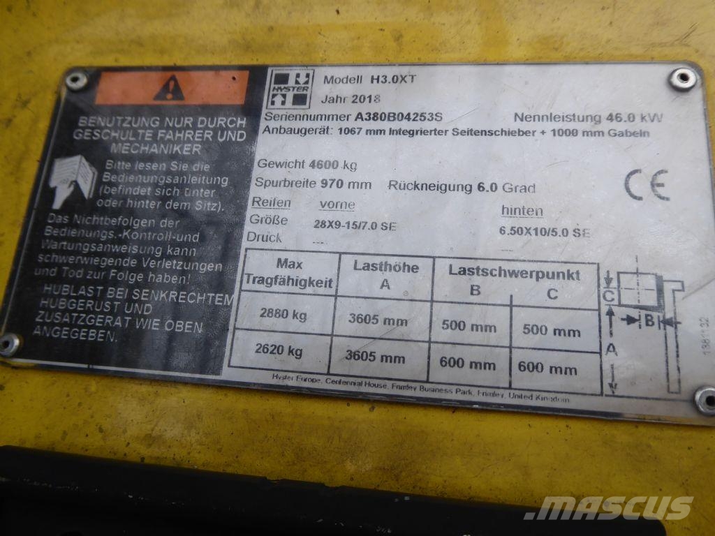 Hyster H3.0XT LPG forklifts