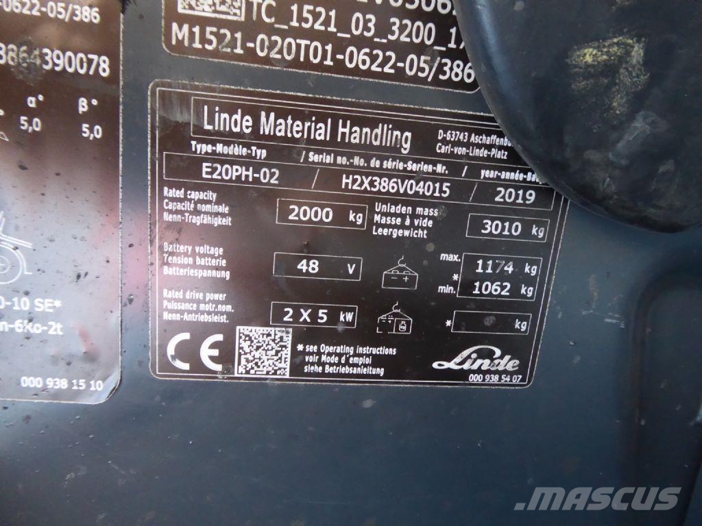 Linde E20PH-02 Elektrostapler
