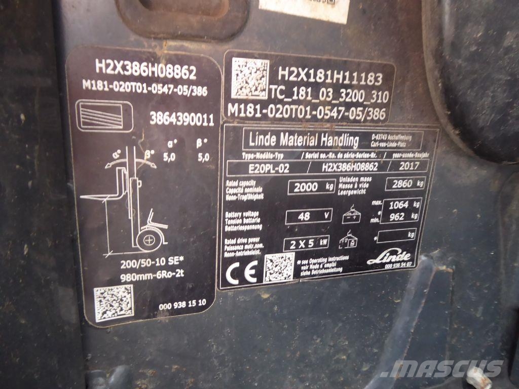 Linde E20PL-02 Electric forklifts