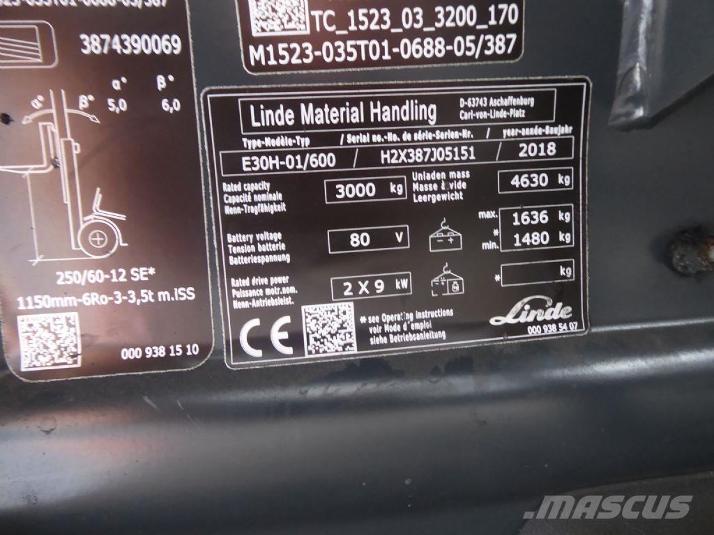 Linde E30/600 Sähkötrukit