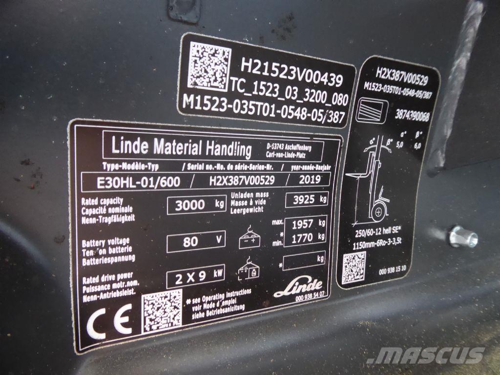Linde E30HL-01/600 Elektromos targoncák