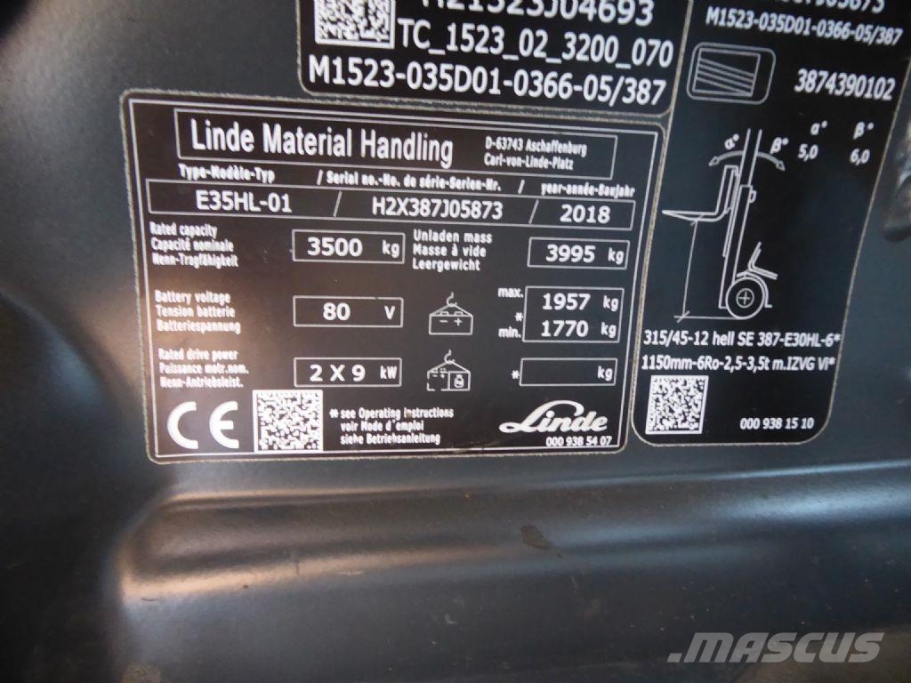 Linde E35HL-01 Elektriske trucker