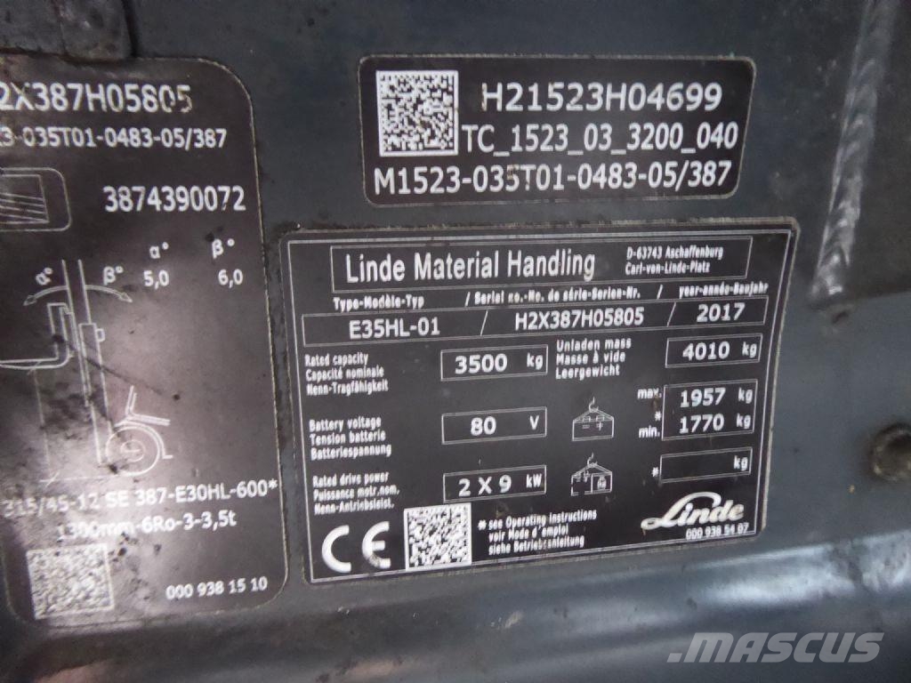 Linde E35HL-01 电动叉车