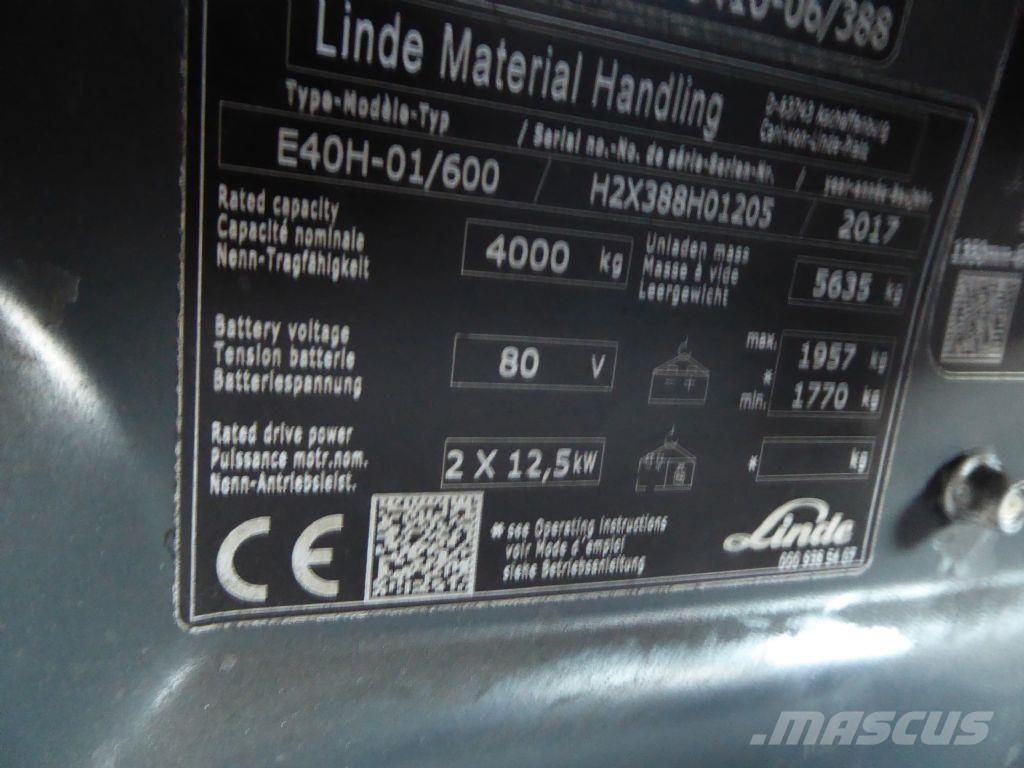 Linde E40H-01/600 Električni viljuškari