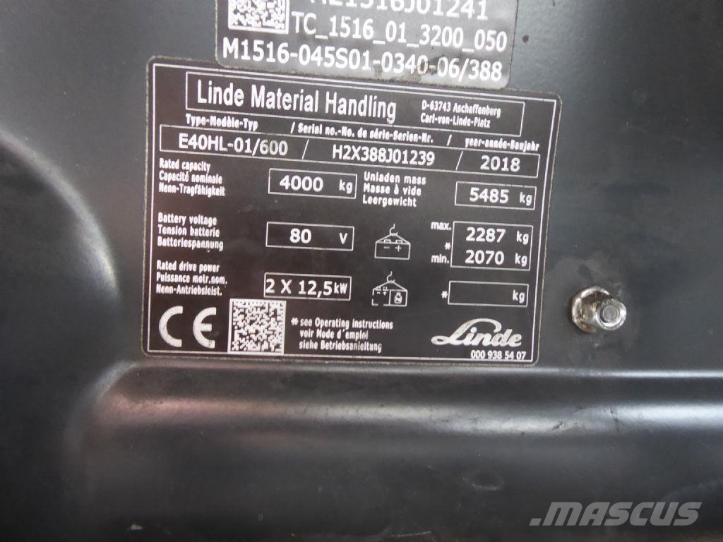 Linde E40HL-01/600 Електронавантажувачі
