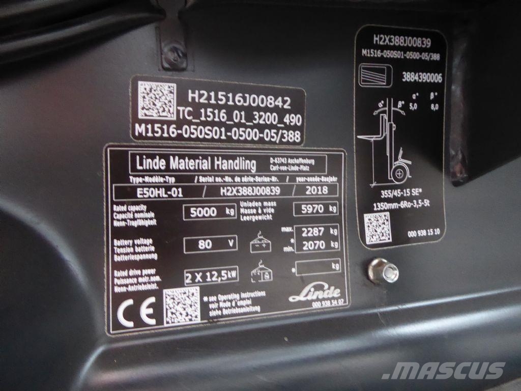 Linde E50HL-01 电动叉车