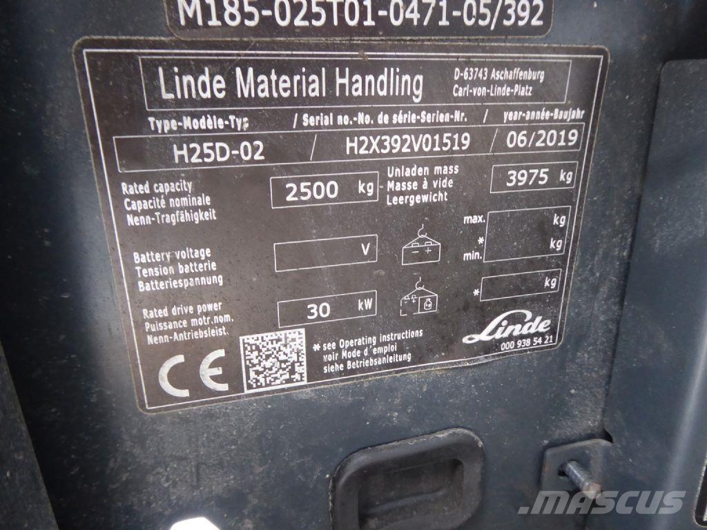Linde H25D-02 디젤 지게차