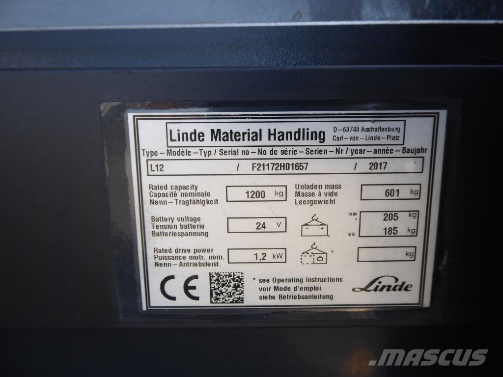 Linde L12 Pedestrian stackers