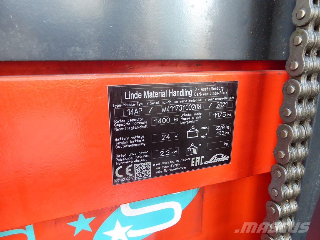 Linde L14AP Pedestrian stacker