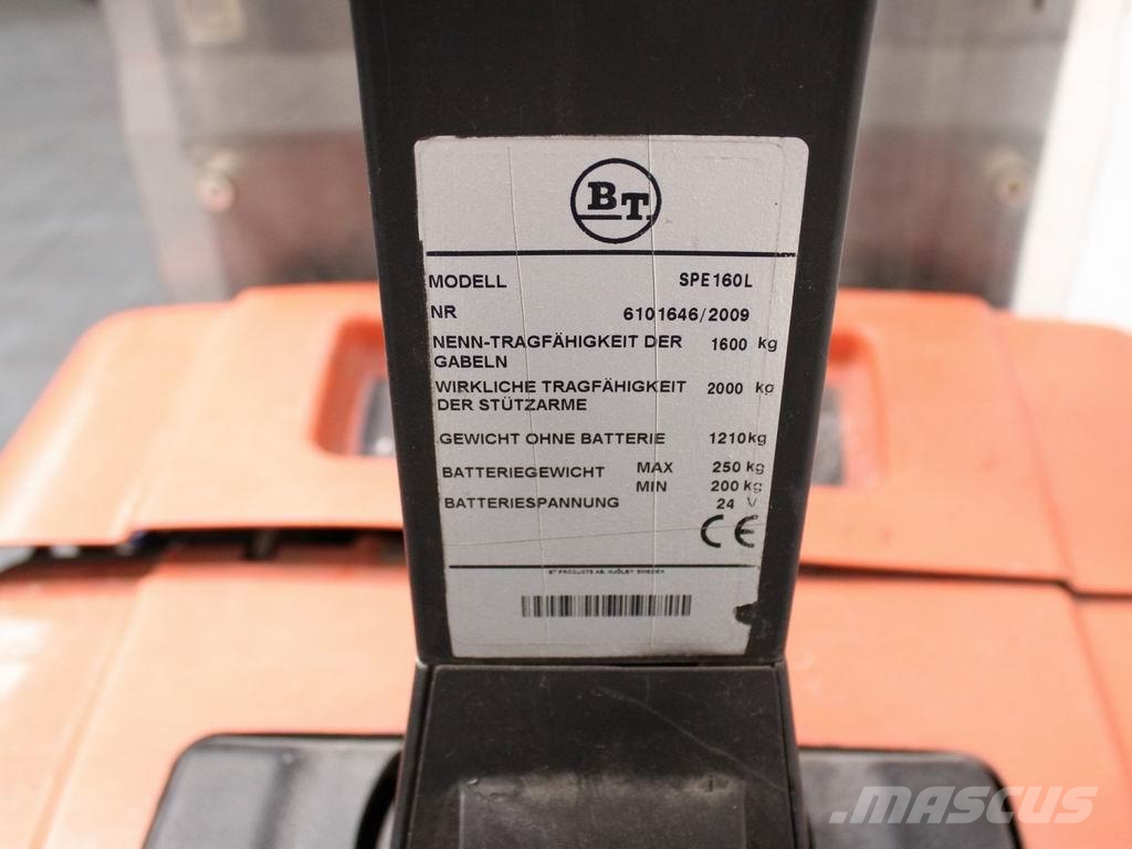 BT SPE 160 L Käyden ajettavat pinoamistrukit