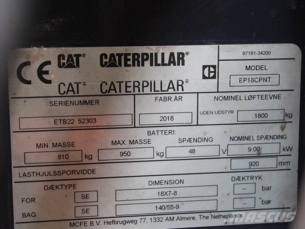 CAT EP 18 CPNT Elektriniai šakiniai krautuvai