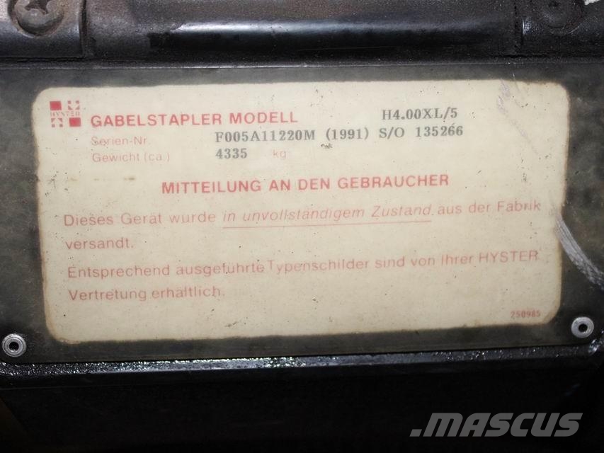 Hyster H 4.00 XL/5 Diesel forklifts