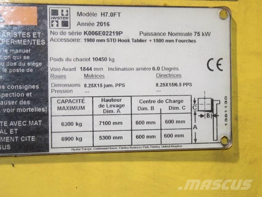 Hyster H 7.0 FT LPG LPG gaffeltrucks