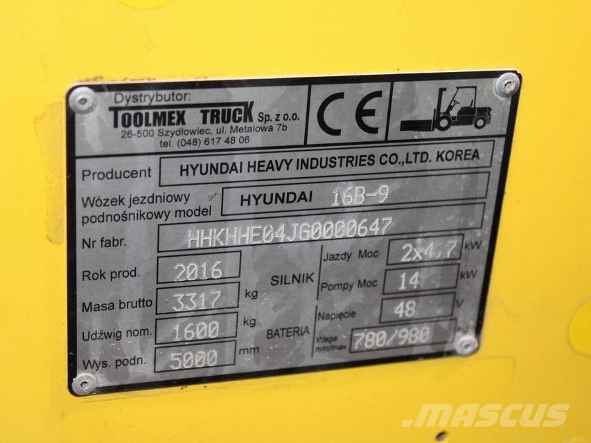 Hyundai 16 B-9 Elektrikli forkliftler