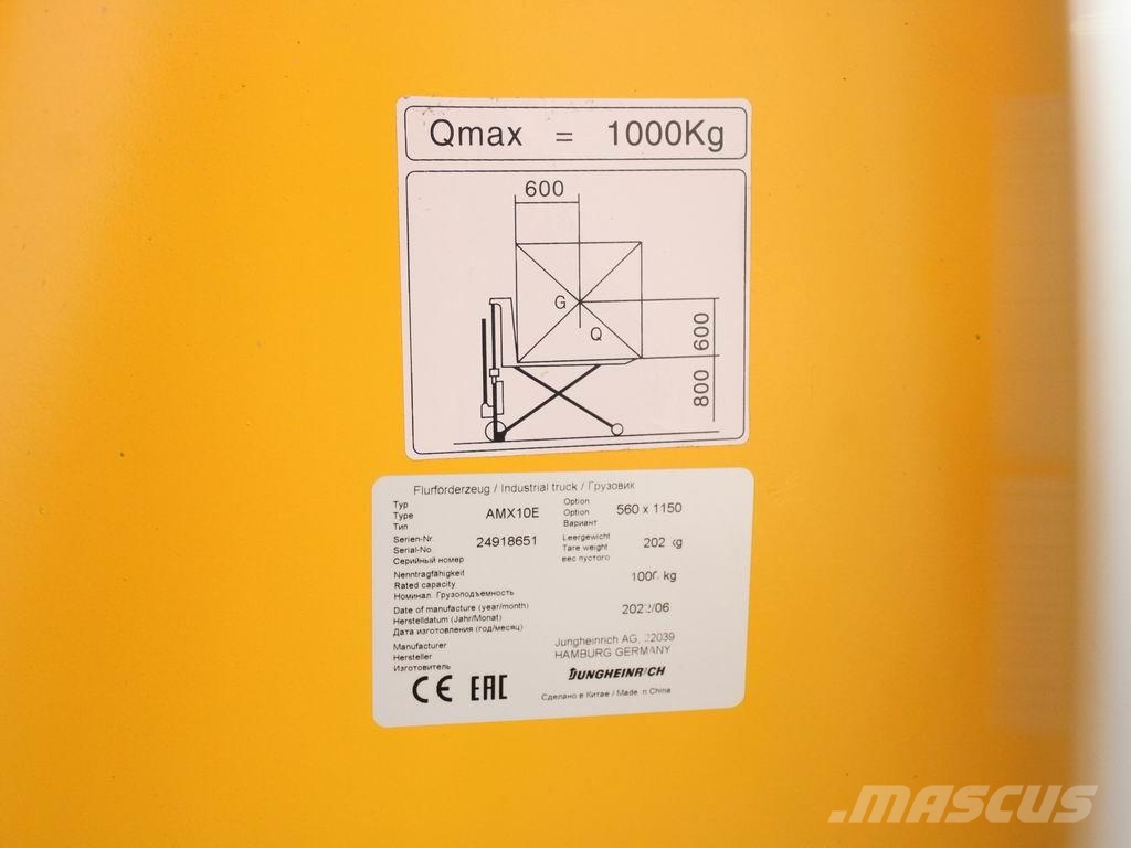Jungheinrich AMX 10E 115-56-80 معدات الرفع منخفض المستوى