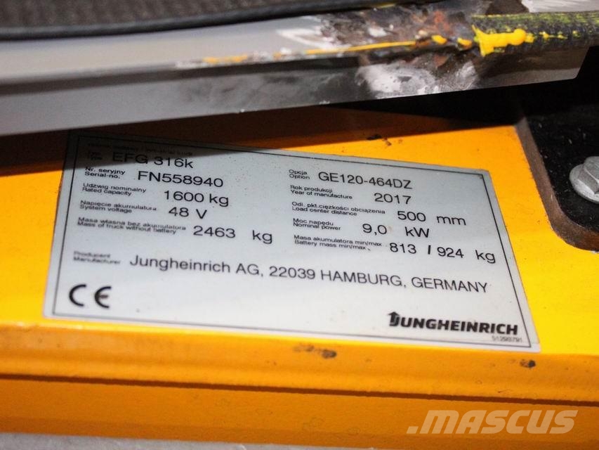 Jungheinrich EFG 316k GE120-464DZ Electric forklifts