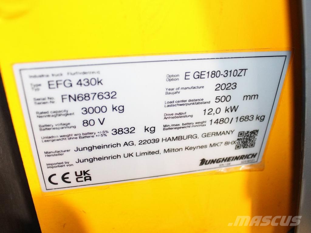 Jungheinrich EFG 430k E GE180-310ZT Chariots élévateurs électriques