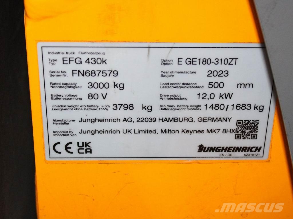 Jungheinrich EFG 430k E GE180-310ZT Chariots élévateurs électriques