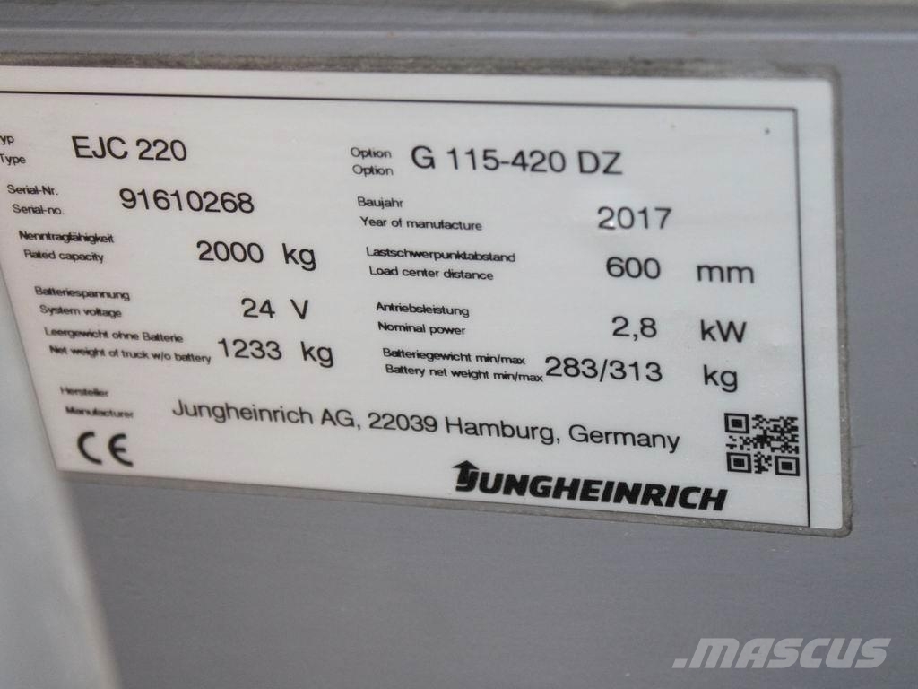 Jungheinrich EJC 220 G115-420DZ معدات التكديس الجوالة