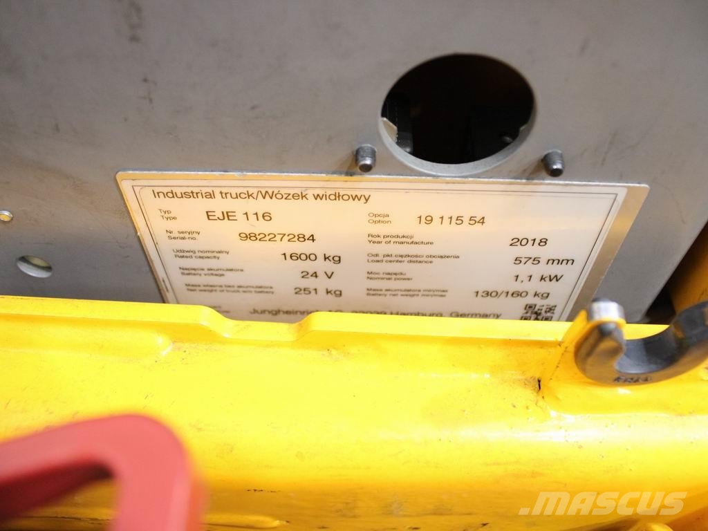 Jungheinrich EJE 116 19-115-54 Li-Ion معدات الرفع منخفض المستوى