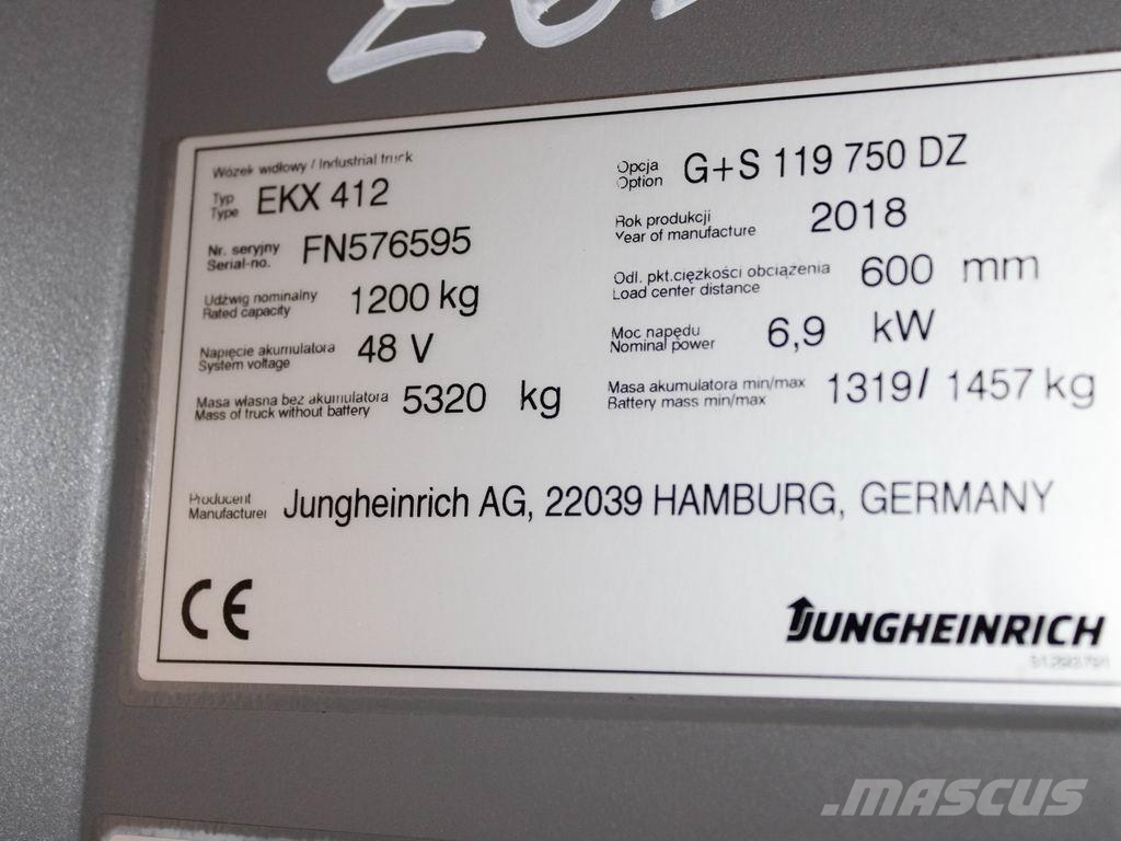 Jungheinrich EKX 412 G+S119-750DZ Visokodvižni komisionirni viličar
