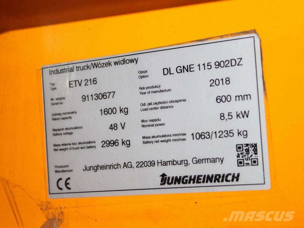 Jungheinrich ETV 320 DL GNE115-902DZ Reachtruck voor hoog niveau