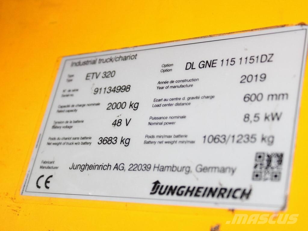 Jungheinrich ETV 320 DL GNE115-1151DZ Reachtruck voor hoog niveau