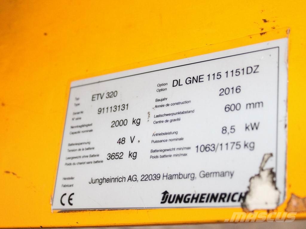 Jungheinrich ETV 320 DL GNE115-1151DZ Reachtruck voor hoog niveau