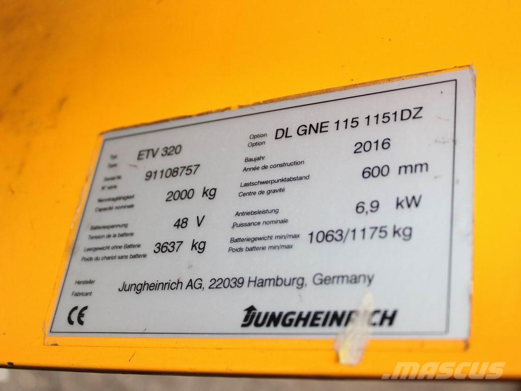 Jungheinrich ETV 320 DL GNE115-1151DZ Reachtruck voor hoog niveau