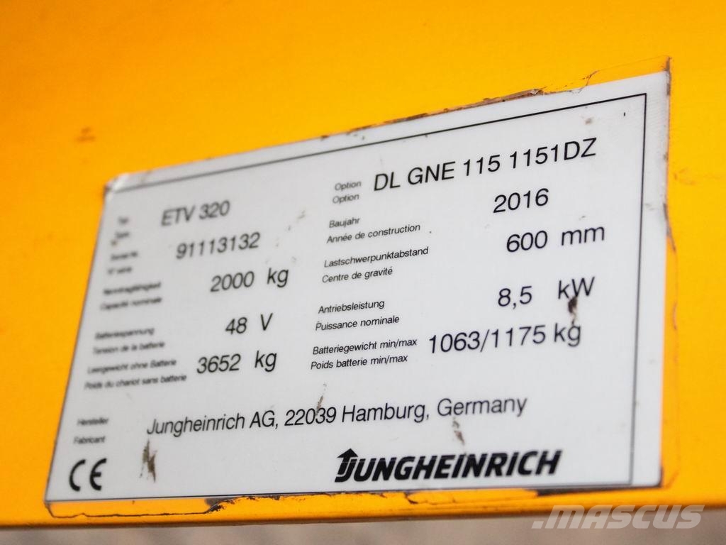 Jungheinrich ETV 320 DL GNE115-1151DZ Reachtruck voor hoog niveau