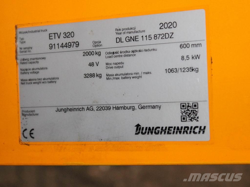 Jungheinrich ETV 320 DL GNE115-872DZ Reachtruck voor hoog niveau