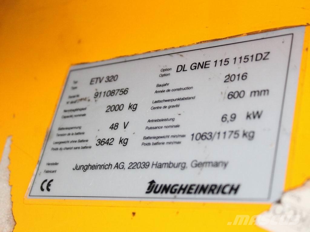 Jungheinrich ETV 320 DL GNE115-1151DZ Reachtruck voor hoog niveau
