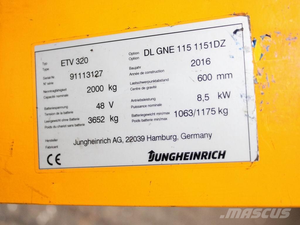 Jungheinrich ETV 320 DL GNE115-1151DZ Reachtruck voor hoog niveau