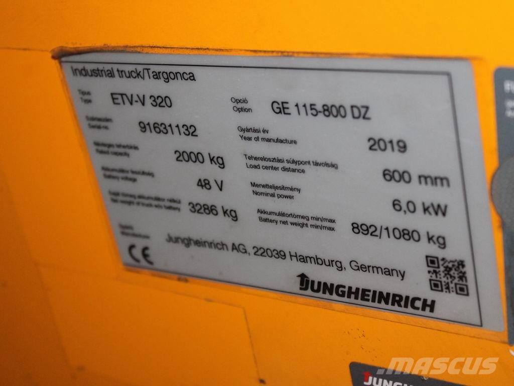 Jungheinrich ETV-V 320 GE115-800DZ Li-Ion Reach truck - depo içi istif araçları