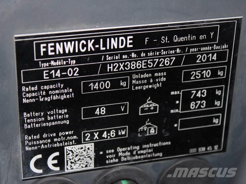 Linde E 14-02 386 电动叉车