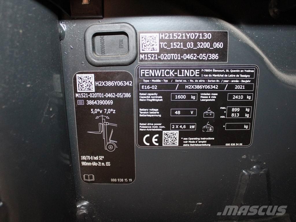 Linde E 16-02 386 Chariots élévateurs électriques
