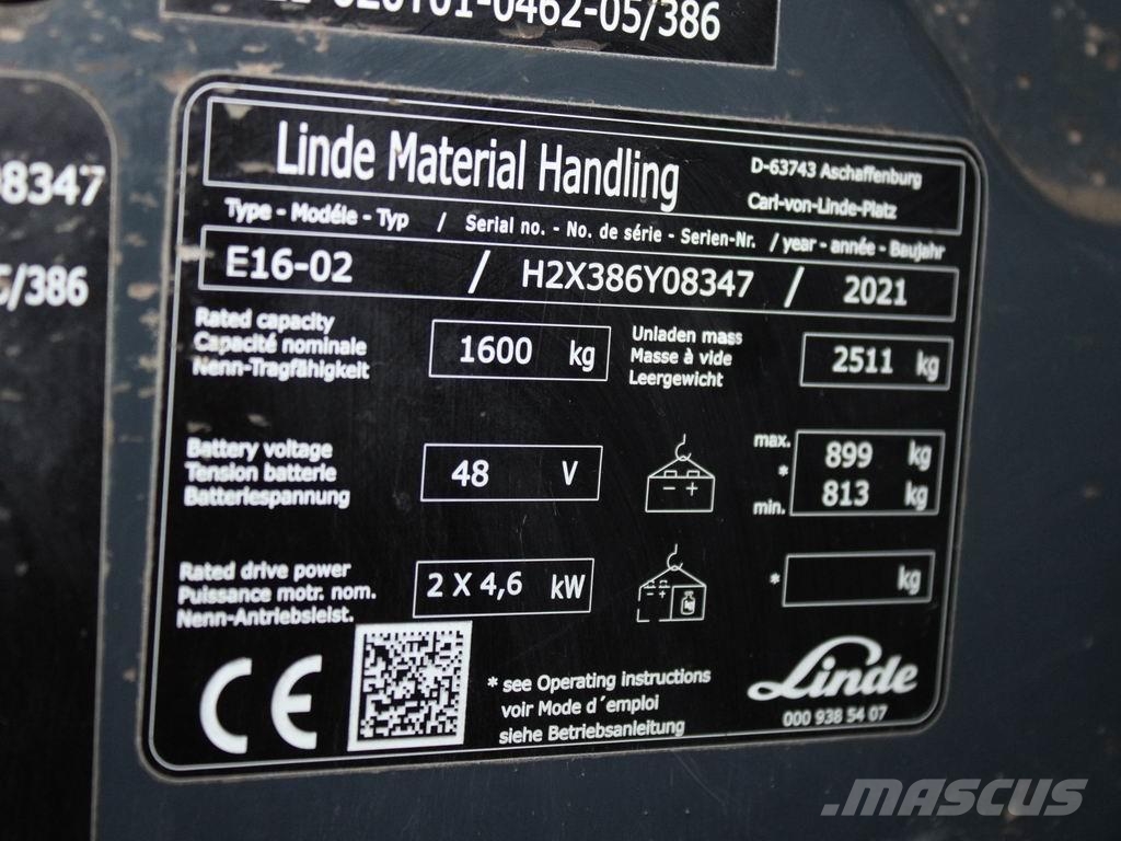 Linde E 16-02 386 Chariots élévateurs électriques