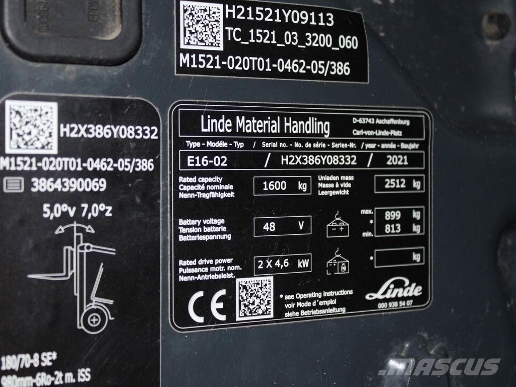 Linde E 16-02 386 Chariots élévateurs électriques