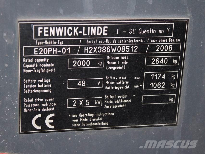 Linde E 20 PH-01 386 电动叉车
