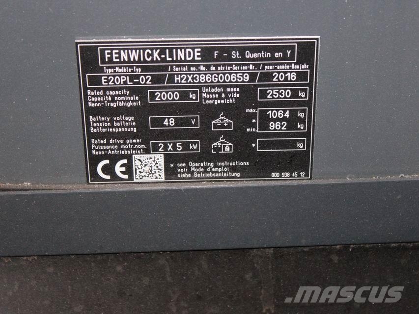 Linde E 20 PL-02 386 电动叉车